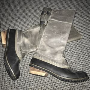 Sorel Womens Size 10 Slimpack Riding Tall II Boot - Black / Kettle